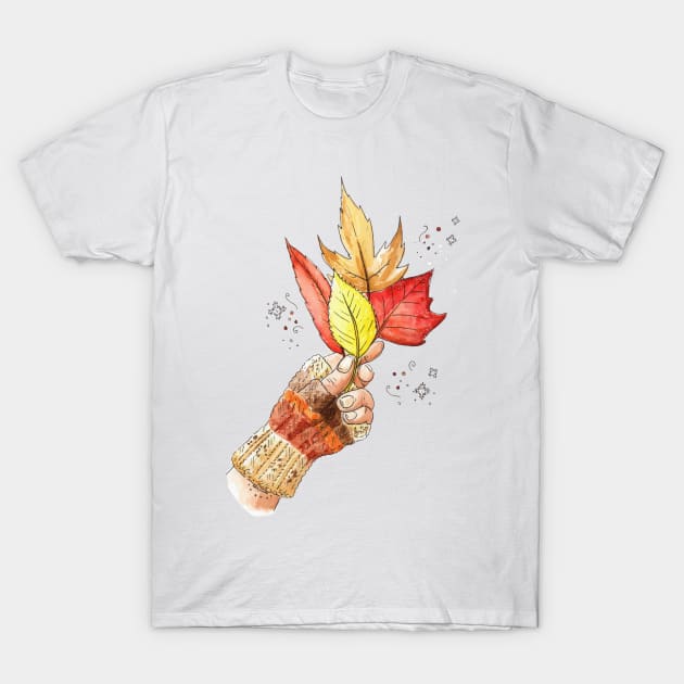 Fall Leaves T-Shirt by Vicky Kuhn Illustration